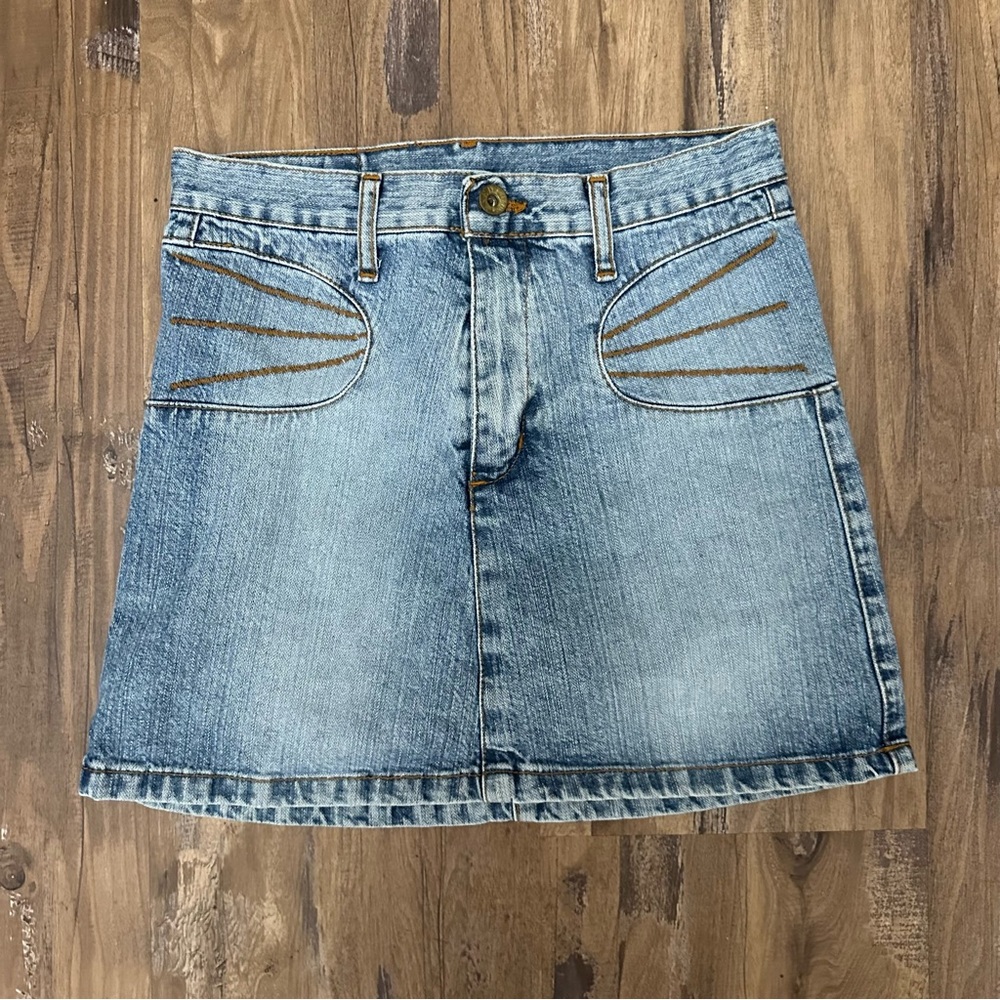 VTG Y2K 2000s Blue Jean Denim Mini Skirt